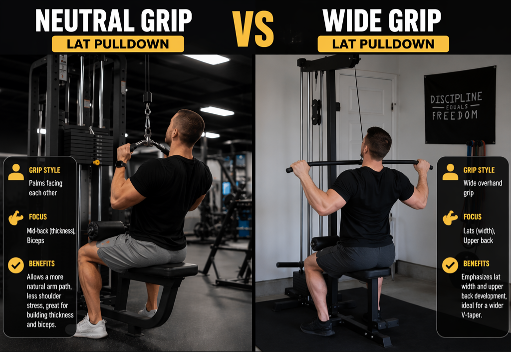Neutral Grip vs Wide Grip Lat Pulldown: Which to Use