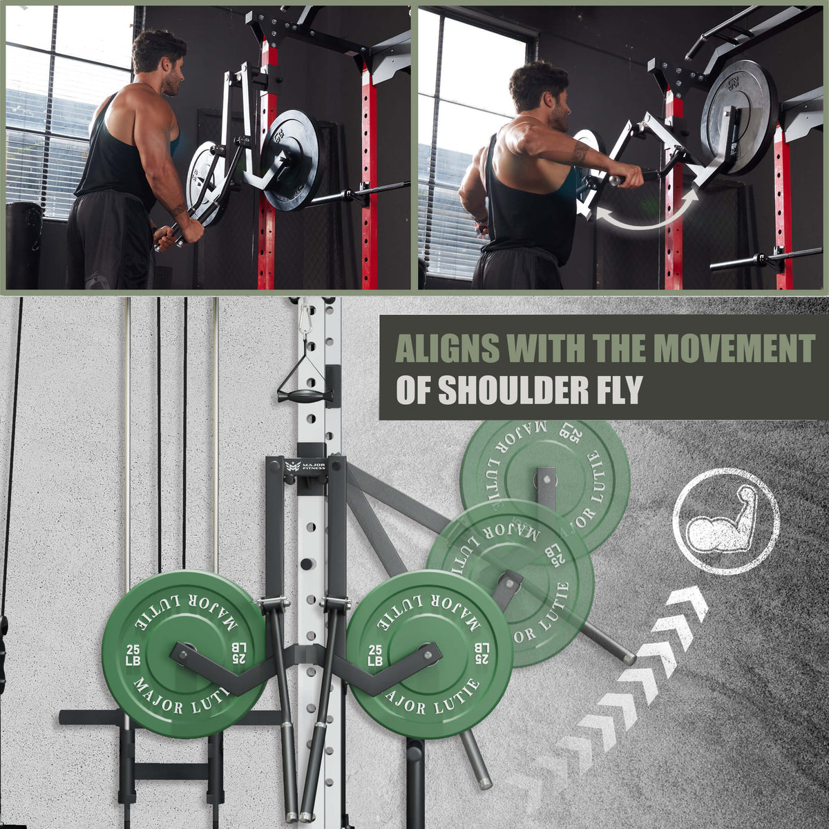Major Fitness Shoulder Lateral Raise Attachment for 2x3 Rack